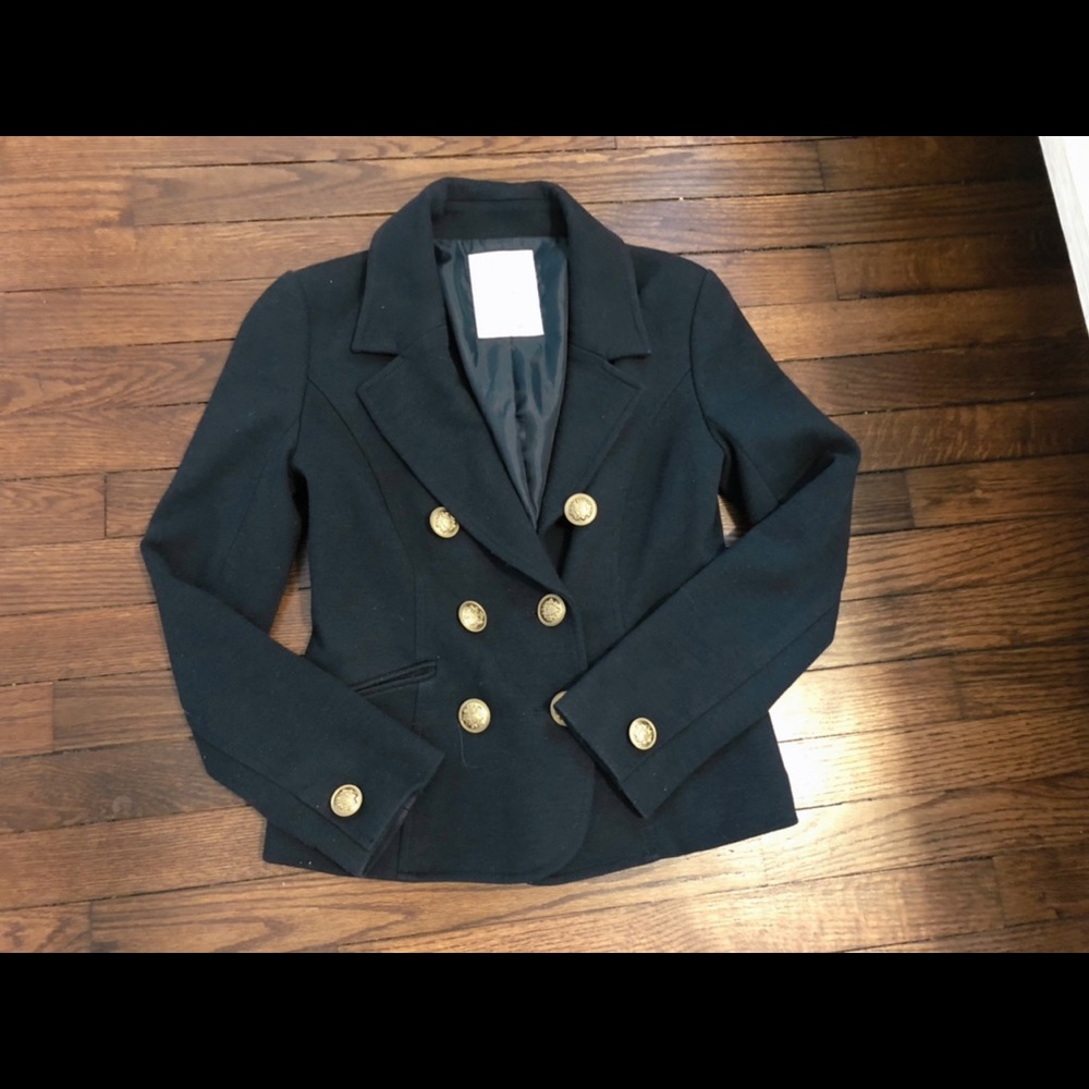 Navy Color Coat Jacket - Picture 3 of 5